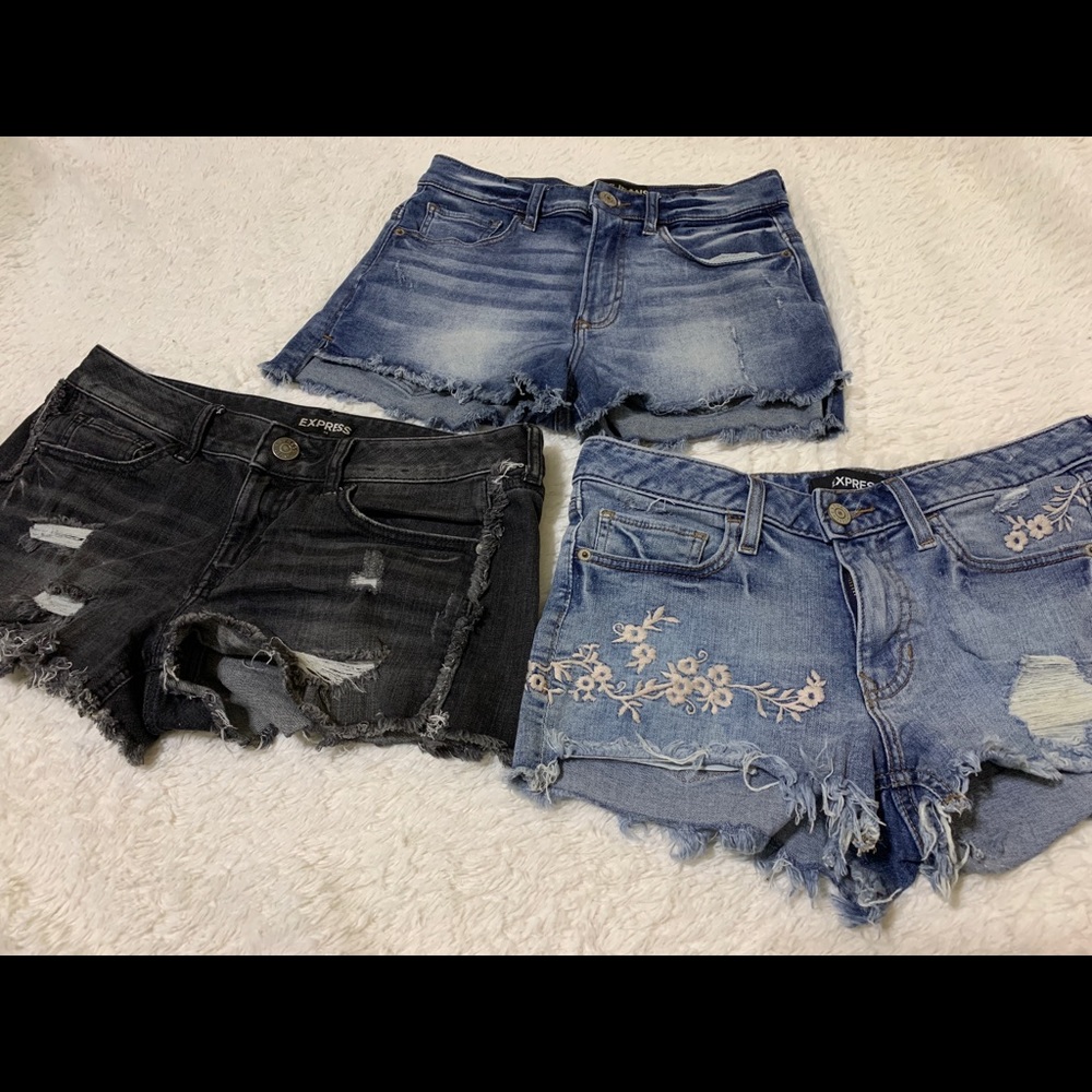 EXPRESS ripped jean shorts